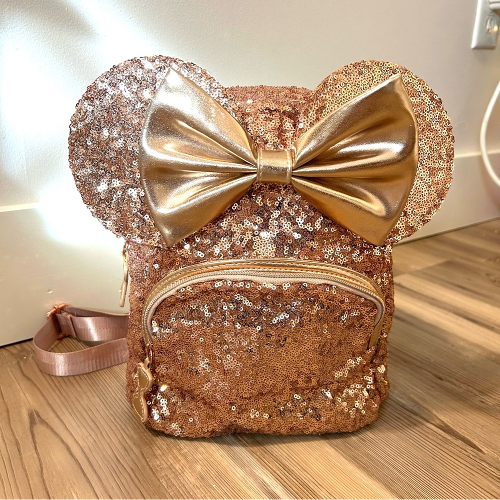 Sequin Mouse Ear Backpack with Bow Disney park bag